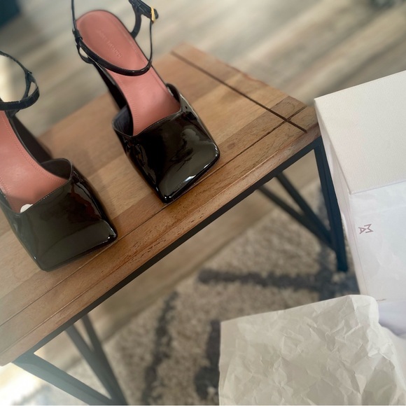 Amina Muaddi Charlotte 95MM Patent Leather Pumps - Picture 4 of 6